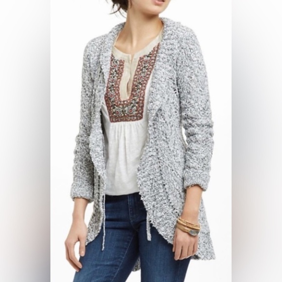 Anthropologie Sweaters - Anthropologie Knitted & Knotted Emmaline Tie Front Marled Cardigan Sweater Sz S